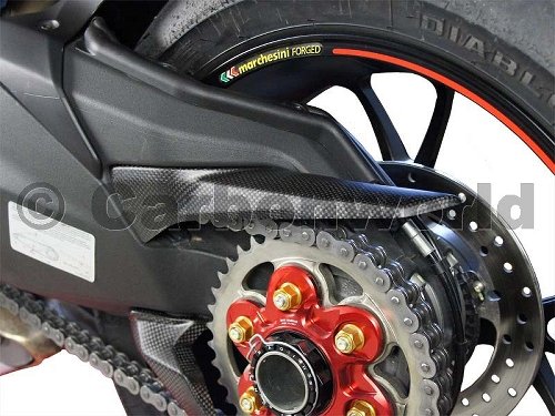 Carbonworld chain guard, top, carbon suitable for Ducati
