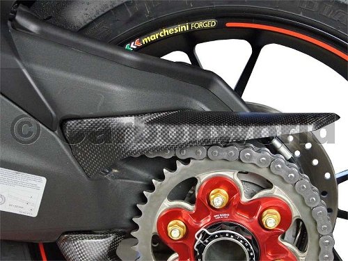 Carbonworld chain guard, top, carbon suitable for Ducati