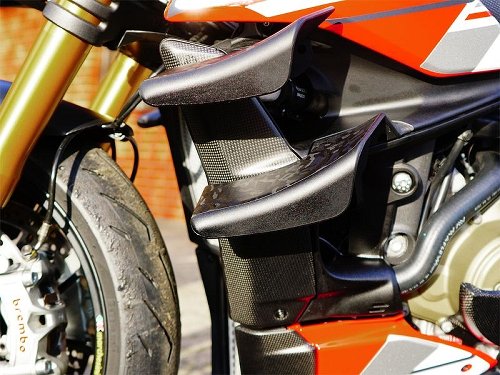 Carbonworld radiator covers, top, carbon suitable for Ducati