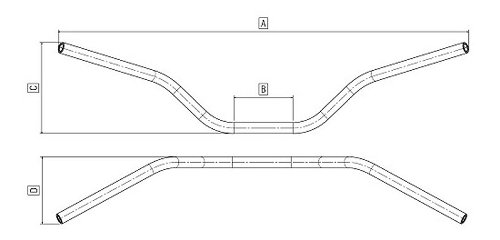 Tommaselli Lenker Cross Bar Alu 22mm silber