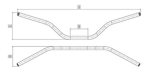 Tommaselli Manubrio Touring Acciaio cromato 22mm Posizione