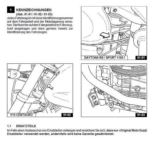 Moto Guzzi manual de taller (alemán) - Centauro, Daytona RS,