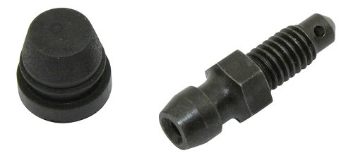Entlüftungsnippel 04/05 M6, 15mm, schwarz, mit Gummikappe