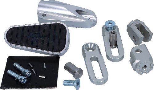 MFW Vario Fußrasten Komplettset silber - 25-50 mm Multi Grip