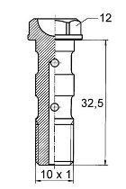B&H Hohlschr. lang M10x1,25 Alu, 32,5mm