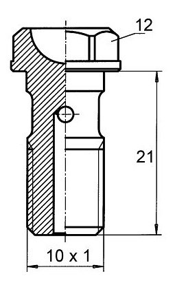 B&H banjo bolt short M10x1  alu golden 21mm