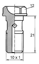 B&H banjo bolt short M10x1  alu golden 21mm