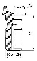 B&H Hohlschr. kurz M10x1,25 Nickel, 21mm