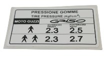 Moto Guzzi Sticker wheel pressure - 850, 1100, 1200 Griso