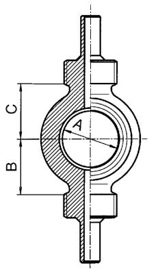 B&H Ringanschl. 2-Abgänge, 0° Ergal, blau