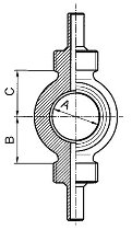 B&H Ringanschl. 2-Abgänge, 0° Ergal, blau