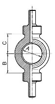 B&H Ringanschl. 2-Abgänge, 0° Nickel