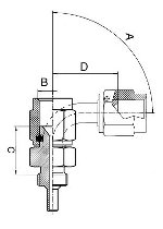 B&H Drehanschl.W 0° Nickel 3/8´x24UNF