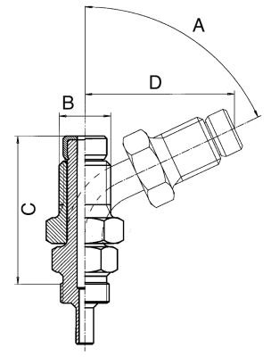 B&H Drehanschl.M 0° M10x1, Ergal, blau