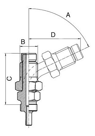 B&H Drehanschl.M 90° M10x1, Ergal, blau