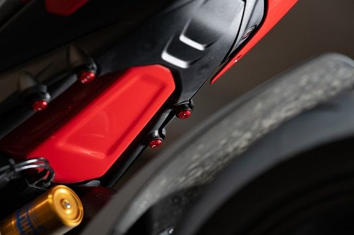 Carbonworld cover screws, passenger pegs, red, 4 pieces