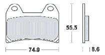 Jeu de plaquettes P4 30/34 Radial Sinter Racing (2 axes)