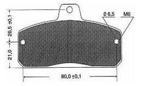 Kart Bremsbelag Tibi     16,0mm