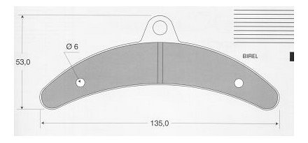 Kart Bremsbelag Birel Banane hint.15mm