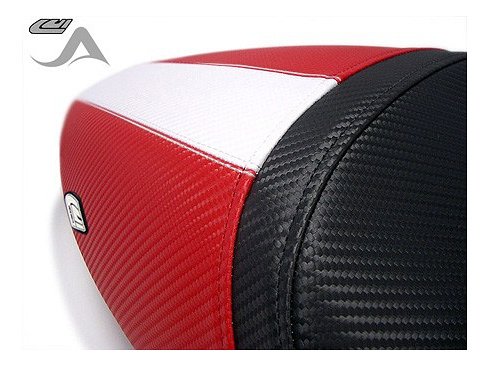 Luimoto Sitzbankbezug, schwarz-weiß-rot - Ducati 400, 600,