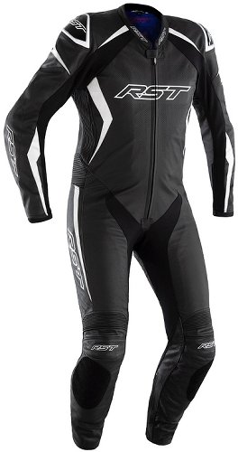 RST Podium Airbag Traje de cuero Negro/Blanco XS