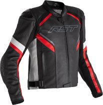 RST Sabre CE Leather Jacket - Black/White/Red Size M