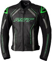 RST S1 CE Leather Jacket - Black/Grey/Neon Green Size XXL