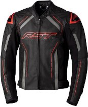 RST S1 CE Leather Jacket - Black/Grey/Red Size S