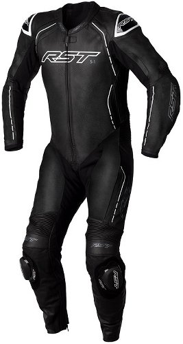 RST S1 CE Leather Suit - Black/Black/White Size M