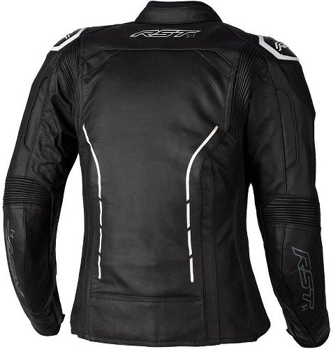 RST Ladies S1 CE Leather Jacket - Black/White Size XS