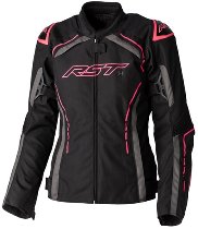 RST Ladies S1 CE Textile Jacket - Black/Neon Pink Size L