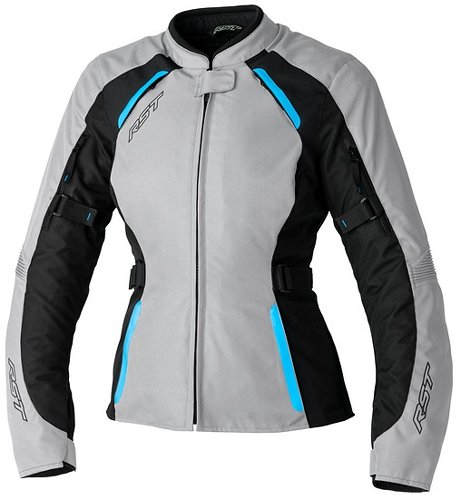 RST Ladies Ava CE Textile Jacket - Silver/Black/Blue Size XS