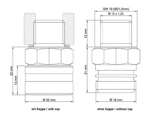 Vanne de vidange d'huile stahlbus M12x1,25x12 mm, acier, set