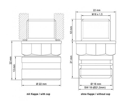 Vanne de vidange d'huile stahlbus M18x1.5x12mm, acier, set