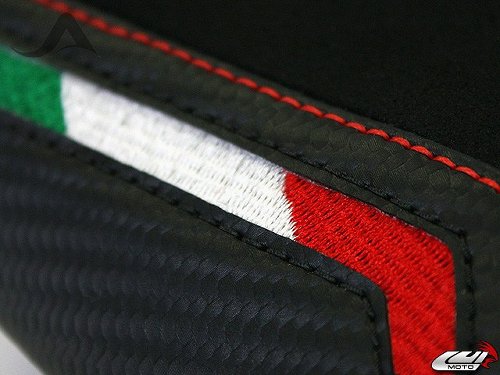 Luimoto Seat cover `Team Italia Suede` black-red - Ducati