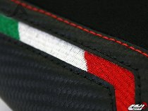 Luimoto Seat cover `Team Italia Suede` black-red - Ducati