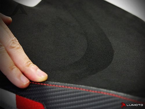 Luimoto Seat cover `Team Italia Suede` black-red - Ducati