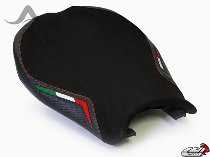 Luimoto Seat cover `Team Italia Suede` black-red - Ducati