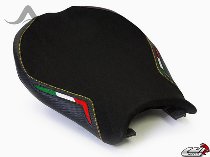 Luimoto Seat cover `Team Italia Suede` black-yellow - Ducati