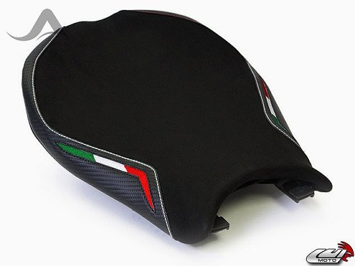 Luimoto Seat cover `Team Italia Suede` black-silver - Ducati