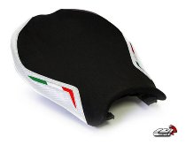 Luimoto Seat cover `Team Italia Suede` black-white - Ducati