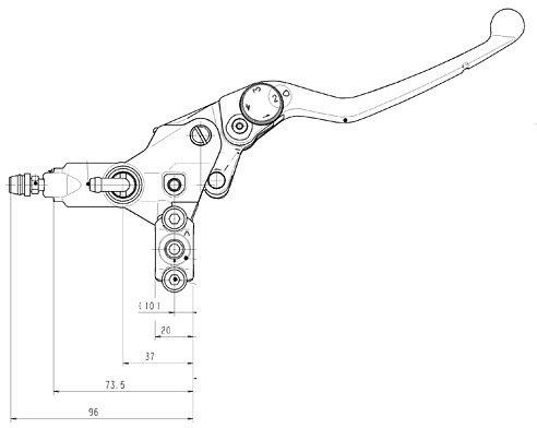 Brembo handbrake cylinder PSC 16 without reservoir,