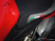 Luimoto Seat cover `Team Italia Suede` black-red - Ducati