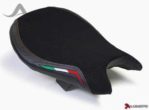 Luimoto Seat cover `Team Italia Suede` black-red - Ducati