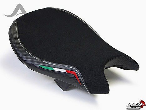 Luimoto Seat cover `Team Italia Suede` black-white - Ducati