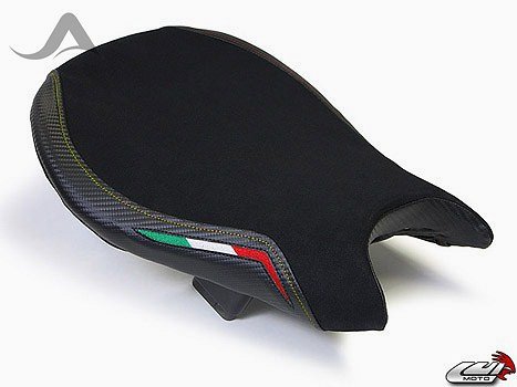 Luimoto Seat cover `Team Italia Suede` black-yellow - Ducati