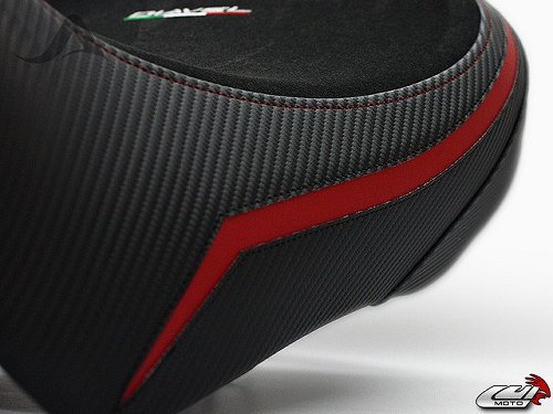 Luimoto Seat cover `Team Italia Suede` black-red - Ducati