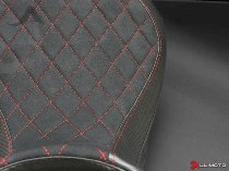 Luimoto Seat cover `Diamond Edition` black, red seam -