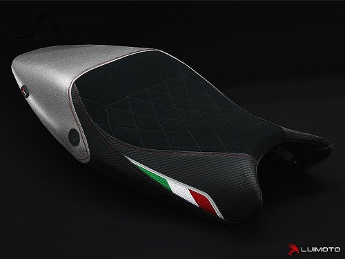 Luimoto Seat cover `Diamond Edition`, black-silver - Ducati