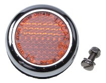 Moto Guzzi Reflector with chrome ring, 50mm, round, orange -